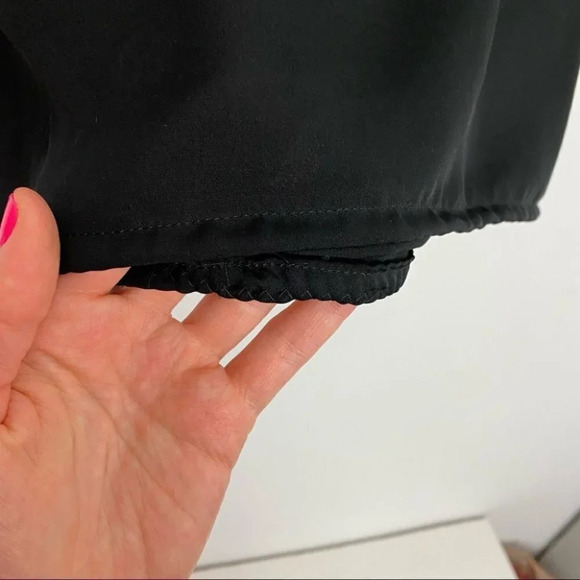 DVF Diane Von Furstenberg Cordelia Silk Lace Short Sleeve Blouse 2 XS Black Gold - Picture 8 of 13